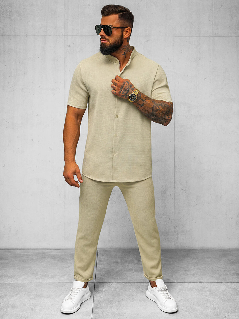 Мъжки чино панталон бежови OZONEE O/K971SP