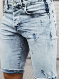 Мъжки къси дънкови панталони светлосиньо OZONEE B/55109