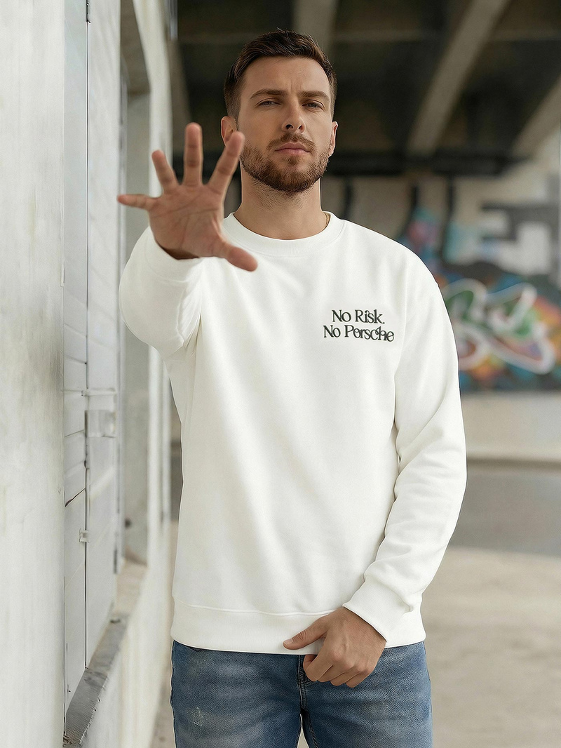 Мъжки суитшърт бяла OZONEE JS/65B3918/1Z