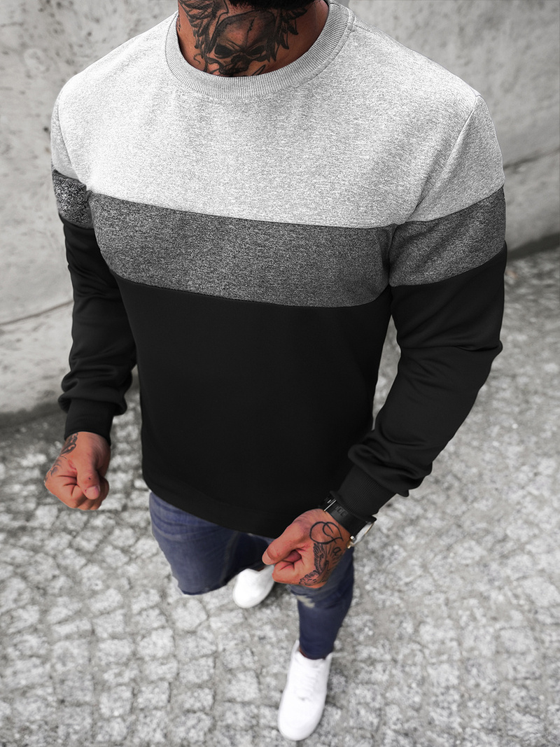 Мъжки суитшърт черен OZONEE JS/Y20010