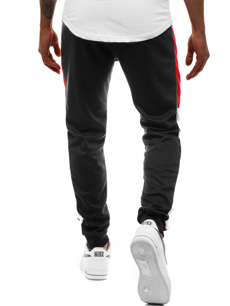 Мъжко долнище на анцуг черни OZONEE JS/JZ11027