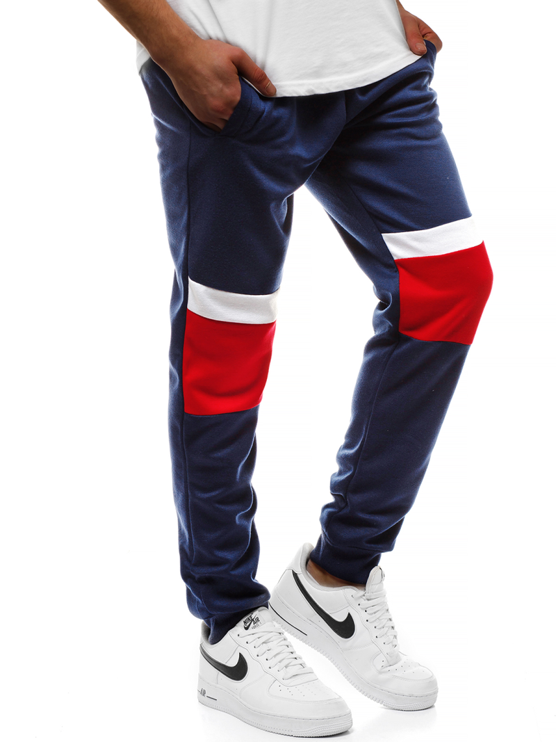 Мъжко долнище на анцуг тъмносиньо OZONEE JS/JZ11010