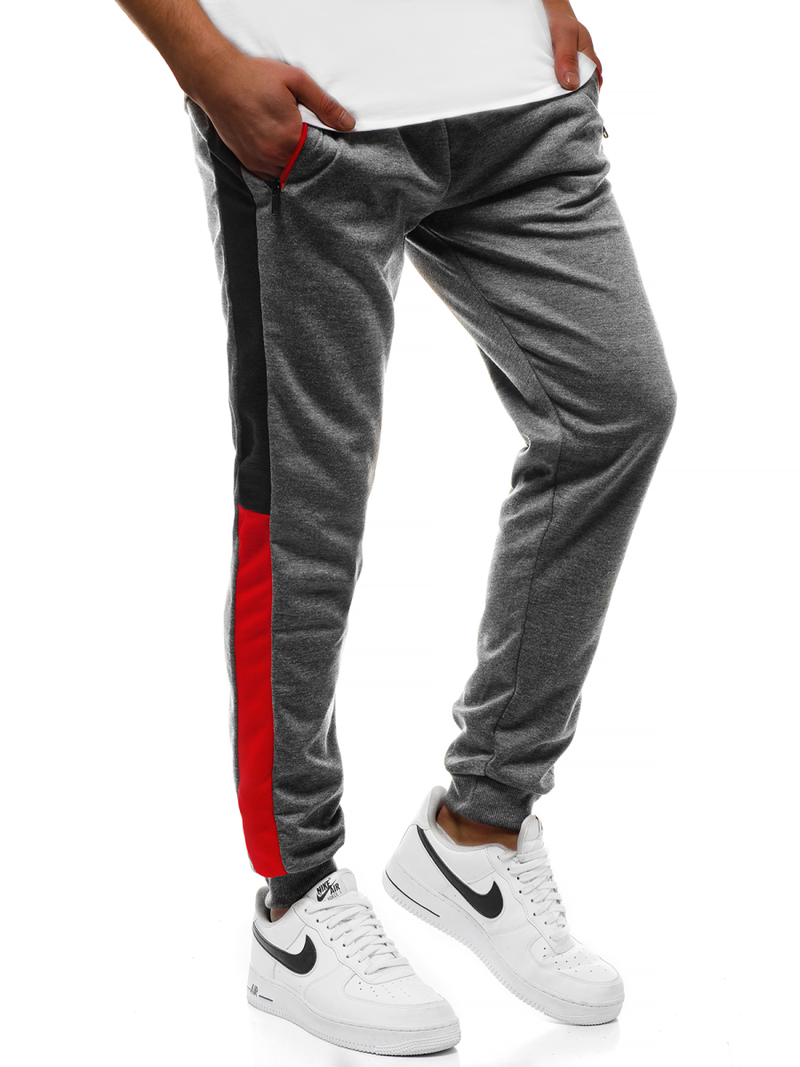 Мъжко долнище на анцуг графитно OZONEE JS/JZ11027