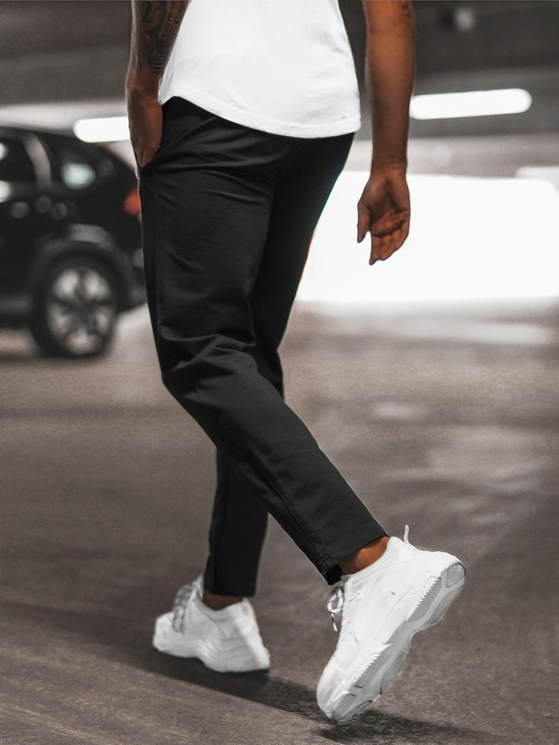 Мъжко долнище на анцуг черно B/18203022Z