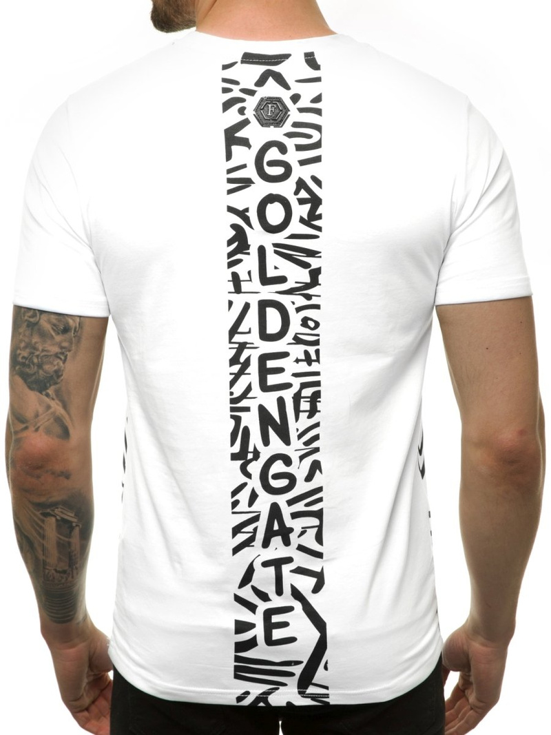 Мъжка тениска бяла OZONEE JS/KS7332