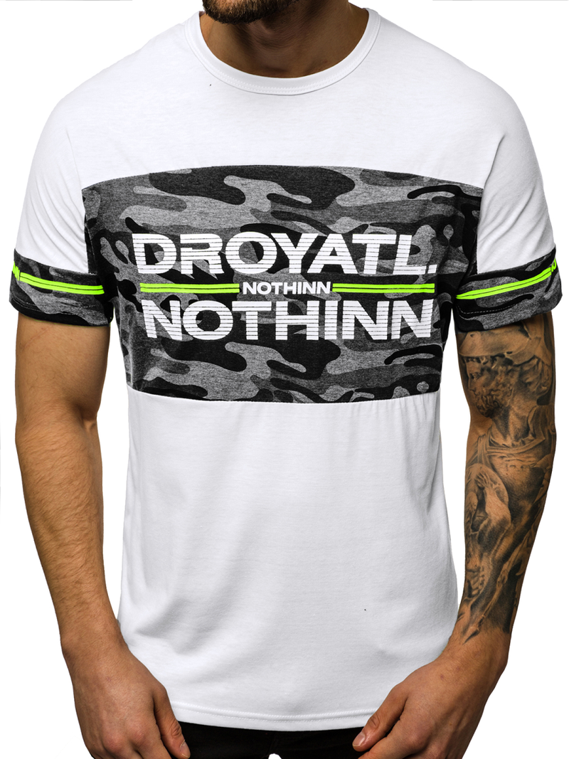 Мъжка тениска бял OZONEE JS/SS10976