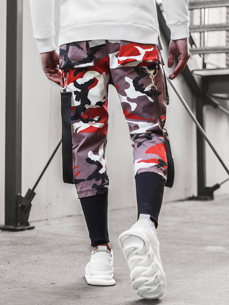 Мъжки панталони JOGGER бордо-бежово OZONEE G/11133