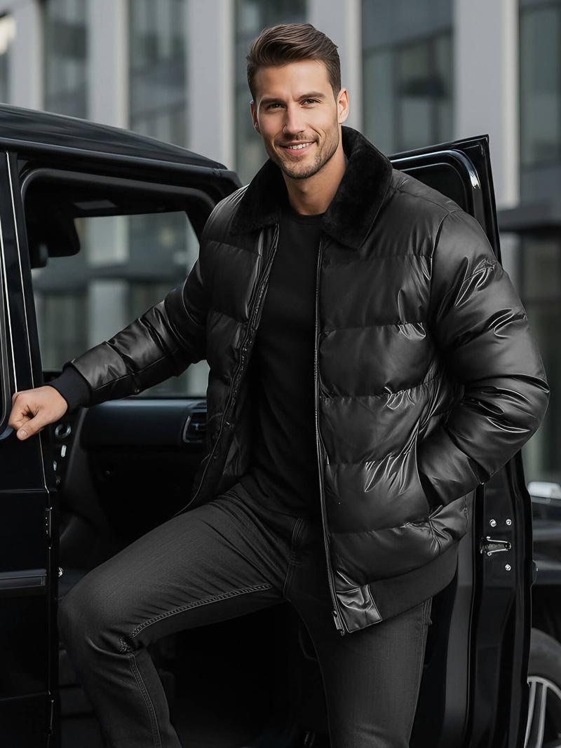 Мъжко яке черно OZONEE O/M795Z