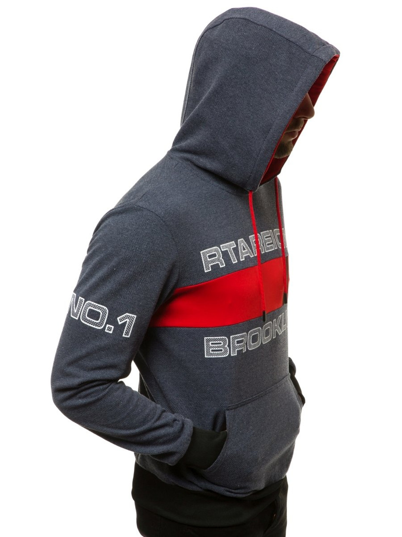 Мъжки суитшърт тъмнсиня OZONEE JS/DD20131