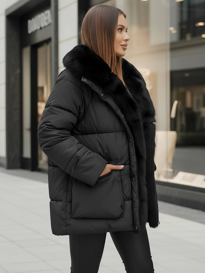 Дамско яке черно OZONEE JS/16M9185/392Z