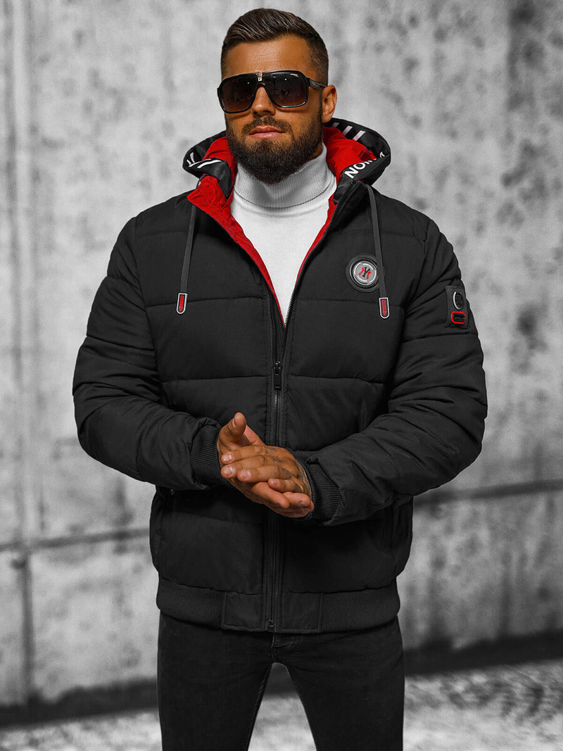 Мъжко яке черна OZONEE JS/84M3029/392