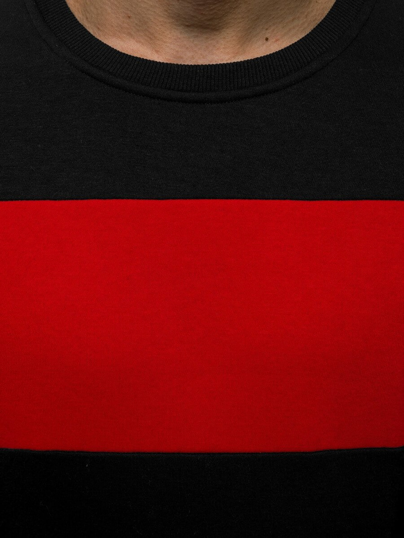 Мъжки суитшърт черно-бордо OZONEE JS/2020/35