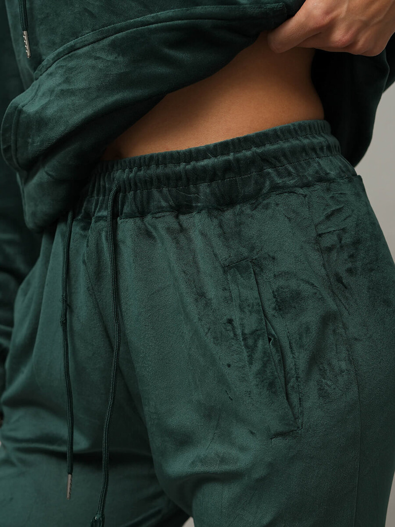 Дамска велурен спортен екип тъмнозелена OZONEE O/8C1175/9Z