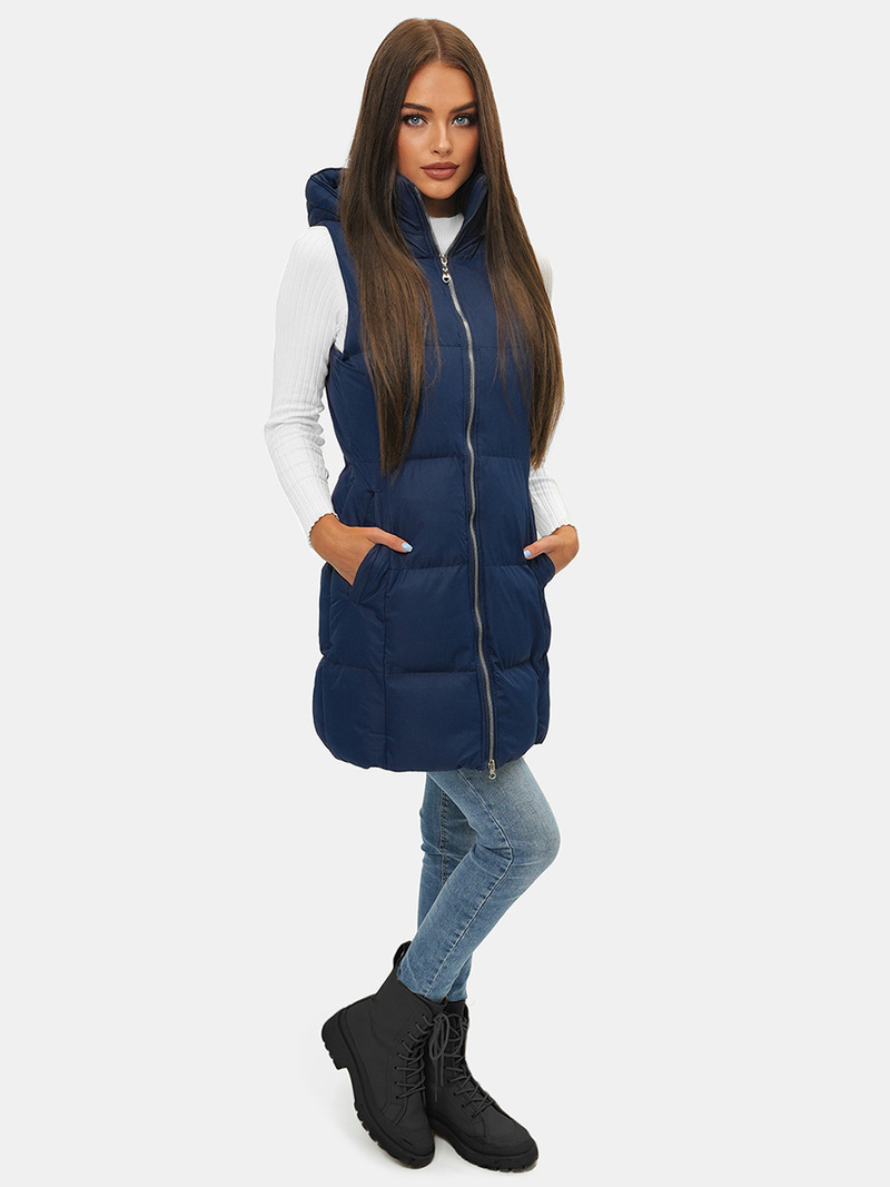 Дамска жилетка тъмнсиня OZONEE JS/M721/215