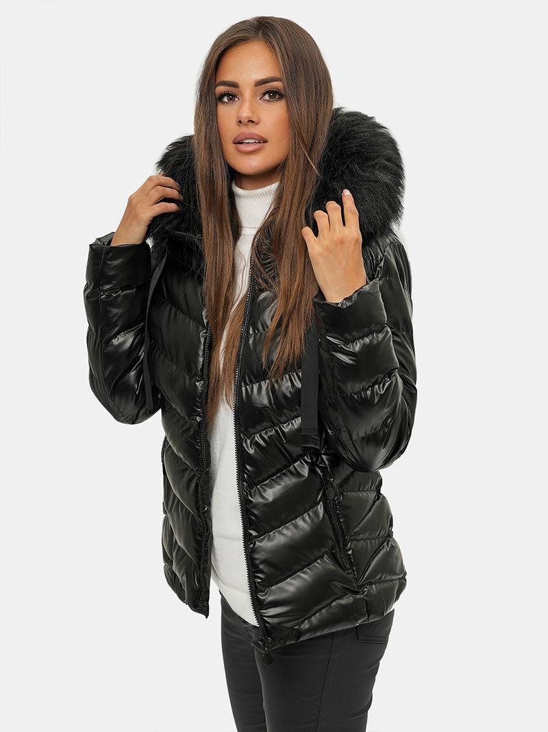 Дамско яке черно OZONEE JS/M773/392A