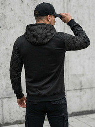 Мъжки суитшърт с качулка черен OZONEE O/B265Z