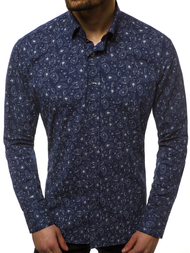 Мъжка риза тъмнсиня OZONEE B/K62