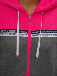 Дамски суитчър с качулка розово-сиво OZONEE JS/B26044Z