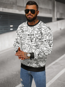 Мъжки суитшърт бяла OZONEE JS/8B1218/1