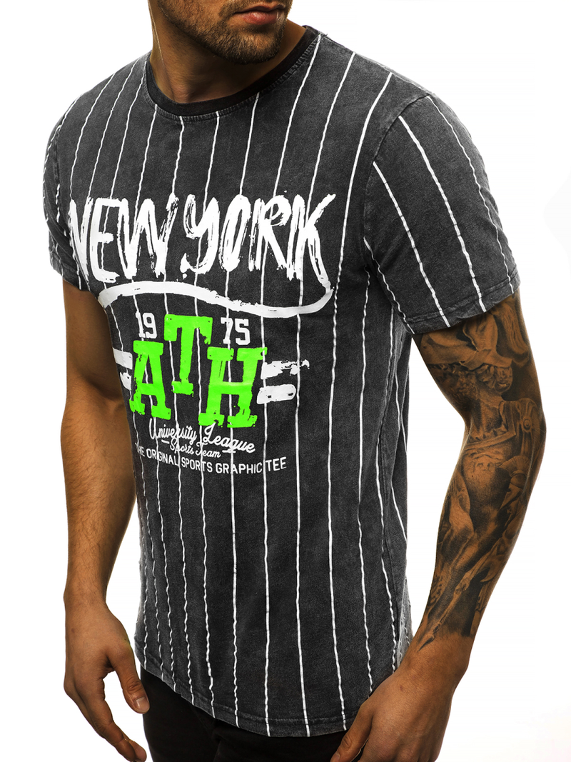 Мъжка тениска графитна OZONEE HFM/017