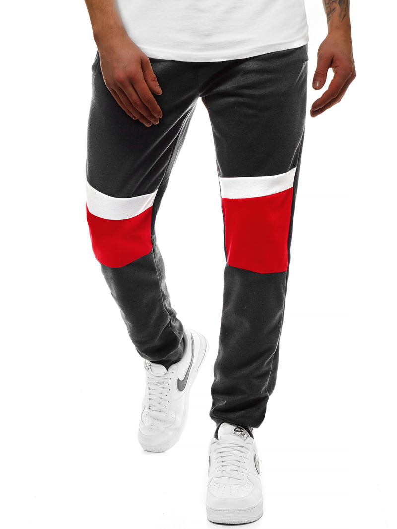 Мъжко долнище на анцуг черни OZONEE JS/JZ11010