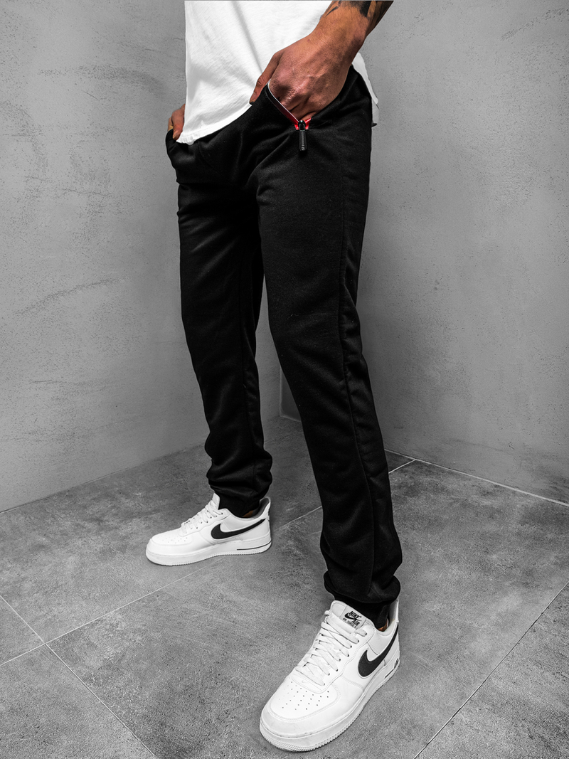 Мъжко долнище на анцуг черно JS/XW007SZ