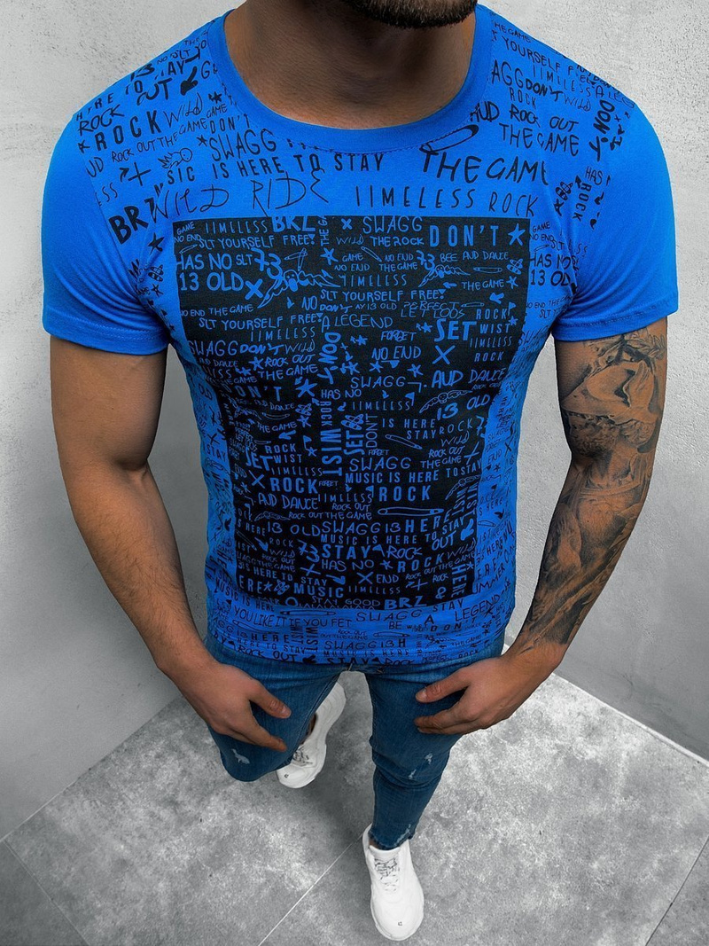 Мъжка тениска синя OZONEE O/1173Z