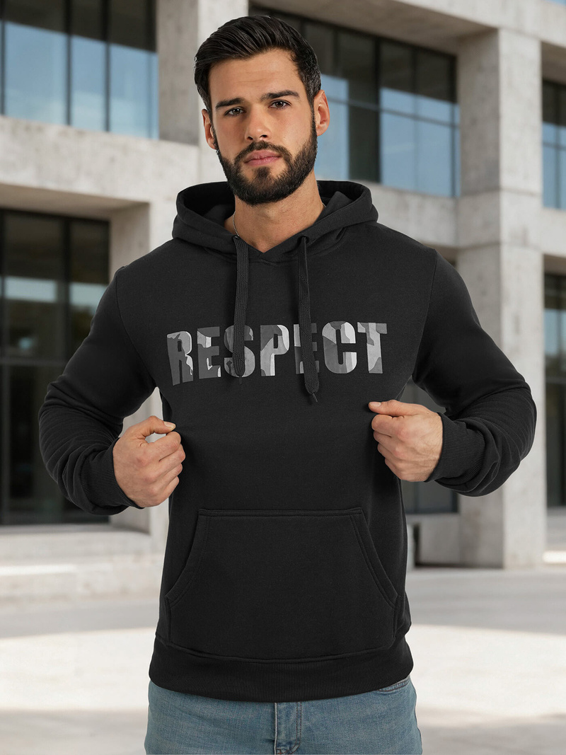 Мъжки суитшърт черно OZONEE JS/8B1759/3