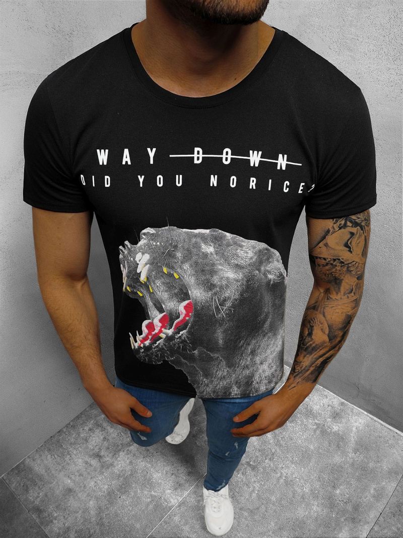 Мъжка тениска черен OZONEE O/1298