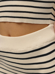 Дамски комплект бежово/черен - топ и пола OZONEE O/CH5801