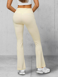 Дамски клин с широки крака екрю OZONEE JS/17K570/1