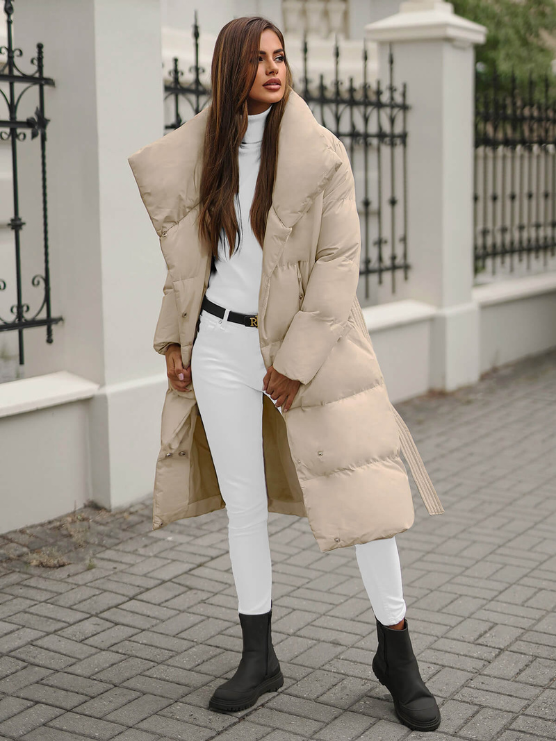 Дамско яке бежова OZONEE JS/M737/62Z