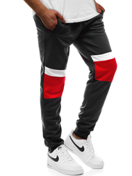 Мъжко долнище на анцуг черни OZONEE JS/JZ11010