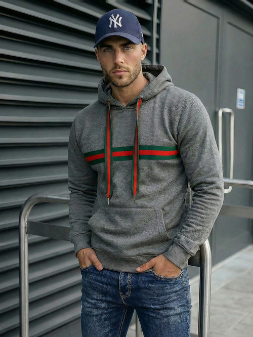 Мъжки суитшърт графитен OZONEE JS/8B1735/5Z