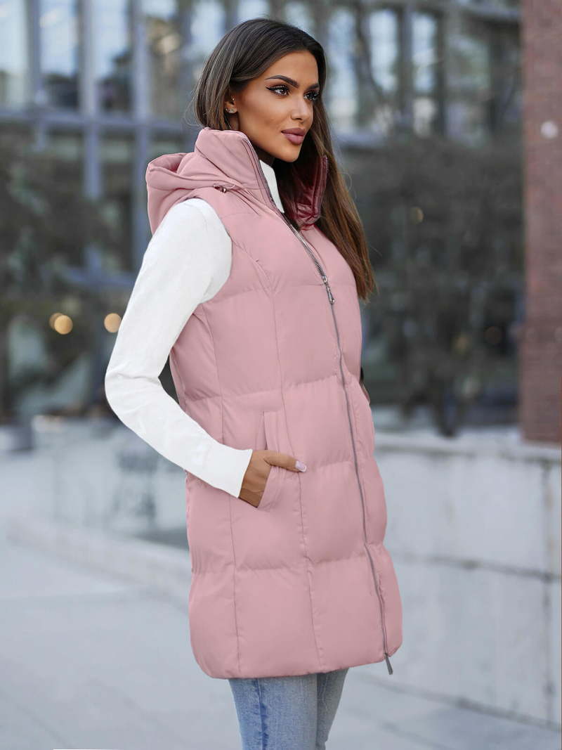 Дамска жилетка прахово розово OZONEE JS/M721/46Z