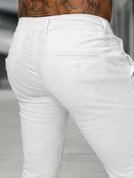 Мъжки чино панталони бяло OZONEE BL/SK222/2