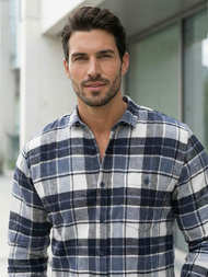 Мъжка риза тъмносиньо OZONEE V/V175Z