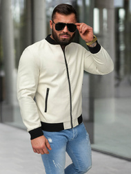 Мъжко кожено яке екрю OZONEE JS/11Z8107