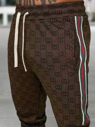 Мъжки спортен екип тъмно-бежово OZONEE O/FF5111AB