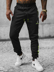 Мъжко долнище на анцуг черни OZONEE JS/K10232Z