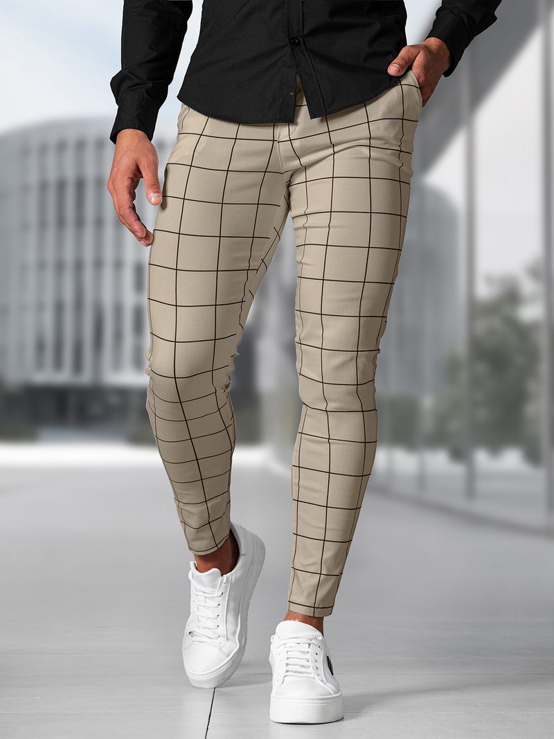 Мъжки панталони бежово OZONEE O/P4009Z