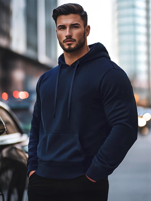 Мъжки суитшърт тъмнсиня OZONEE JS/2009Z