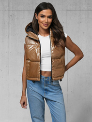 Дамска жилетка злато OZONEE JS/5M3190/84