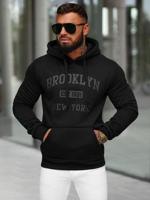 Мъжки суитшърт черно OZONEE JS/8B1350/3