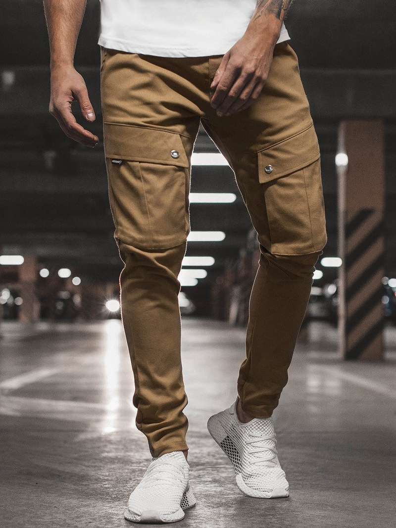 Мъжки панталони JOGGER камел OZONEE A/1003