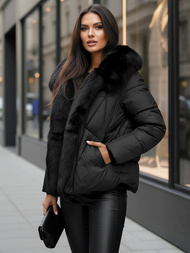 Дамско яке черно OZONEE O/16M9179/392