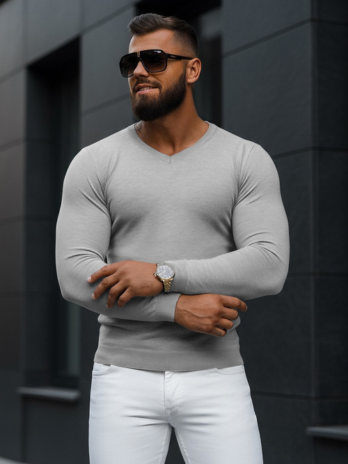 Мъжки пуловер сив OZONEE NB/MMB601/2Z