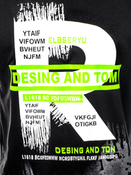 Мъжка тениска черна OZONEE JS/KS1945