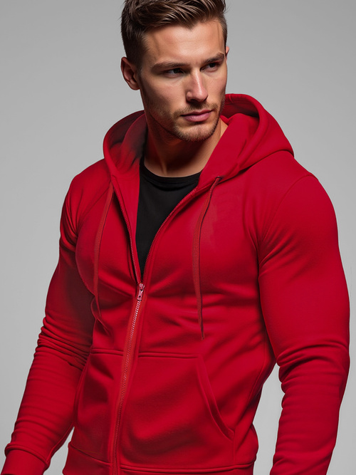 Мъжки суитшърт тъмночервена OZONEE JS/2008