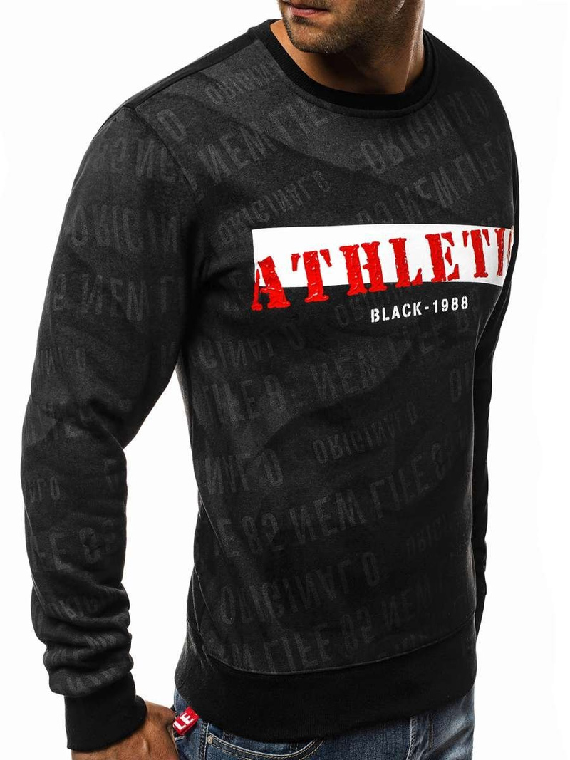 Мъжки суитшърт черен OZONEE JS/DD236